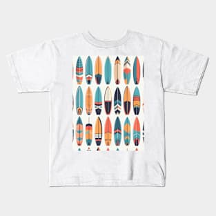 Surfboard Pattern Kids T-Shirt